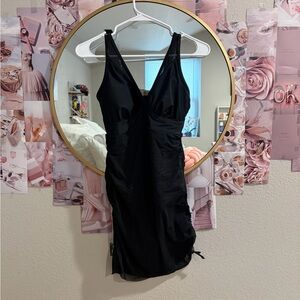 Sleek Black One-Piece Swimsuit